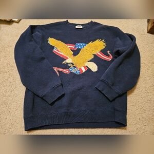 Vintage Pluma Heavyweight Sweatshirt American Flag Eagle: Size L Used Condition.